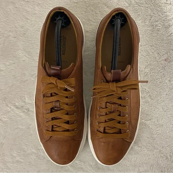 Johnston & Murphy Banks Lace to Toe Leather Sneakers Men’s Size 9.5M Brown - Picture 6 of 9